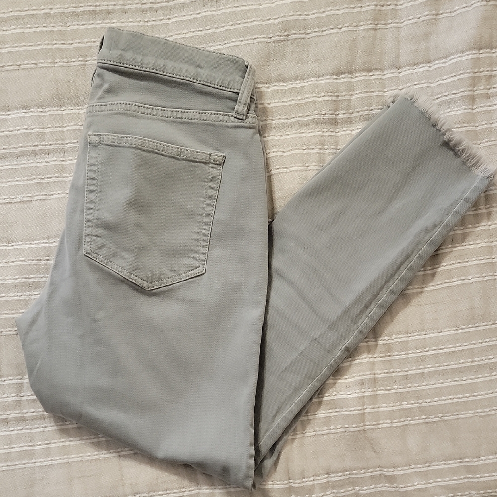 LOFT Light Gray Skinny Crop Jeans